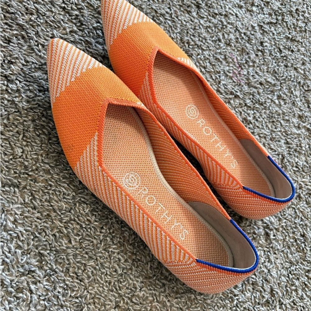 Rothy's Sherbet Orange and White (Retired) The Point Flats Recycled
Shoes - Picture 3 of 9